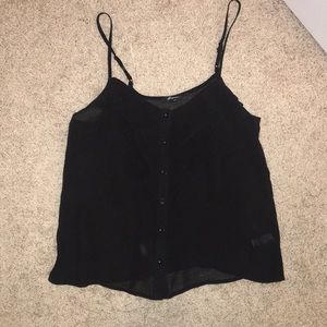 Black ruffle tank top
